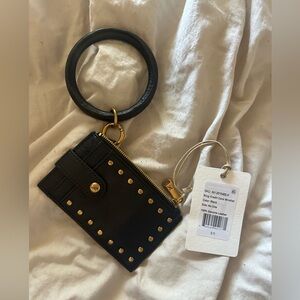 Hobo Ring Credit Card Wristlet in Pebbled Leather